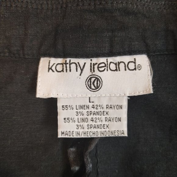 Kathy Ireland Women's Gray Long Sleeve Button Up Dress Shirt Jacket Large - Picture 3 of 3